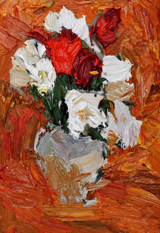 "Studiu. Natură statică cu flori" by Sorina Păcătos, 2013, ulei pe pânză