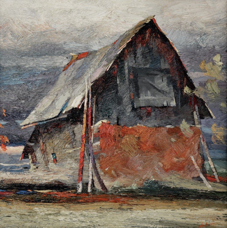 "Etude. Maramureș" by Anatol Ghimpu, 2000, 680x680mm, oil on canvas