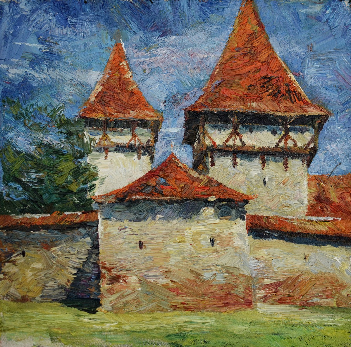 "Painting. Pleinair. Long term" by Olga Andronovici, 420x420mm, oil on canvas