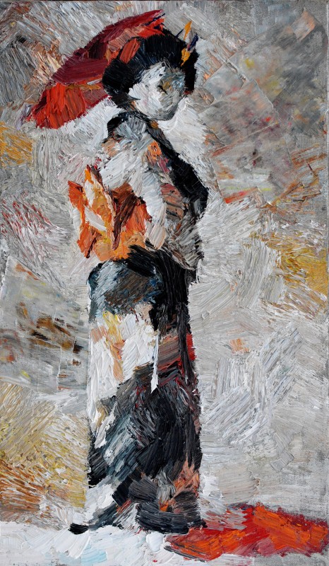 "Etude. Geisha" by Ion Golubei, 2016, 520x300mm, oil on canvas