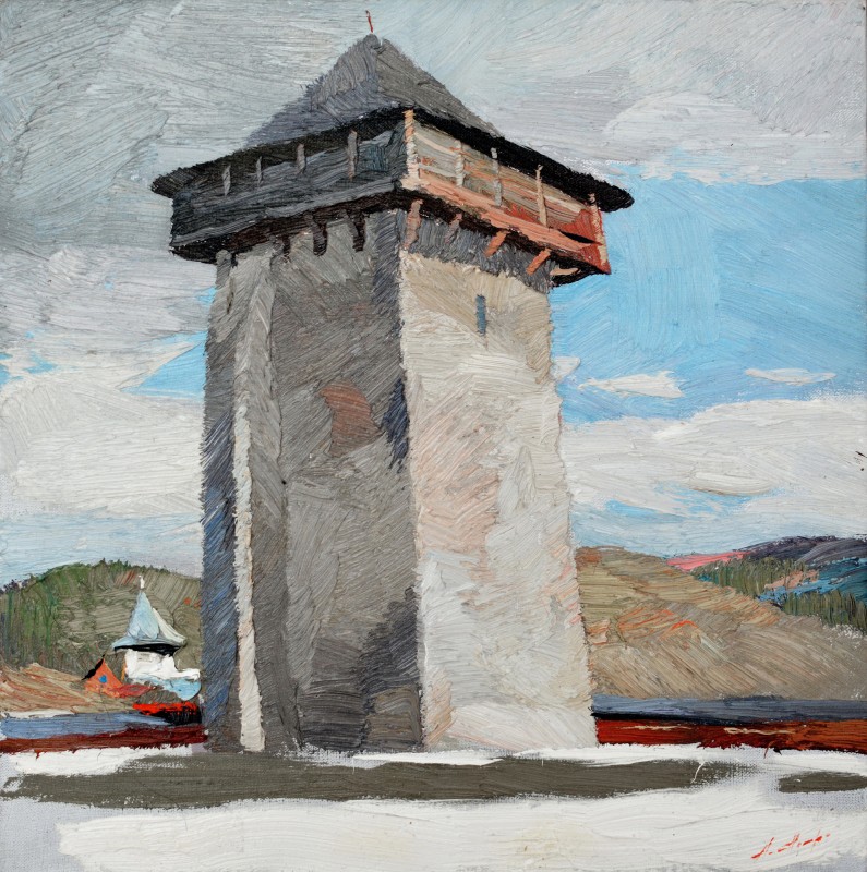 "Turnul Humor" by Anatol Ghimpu, 2016, 420x420mm, ulei pe pânză