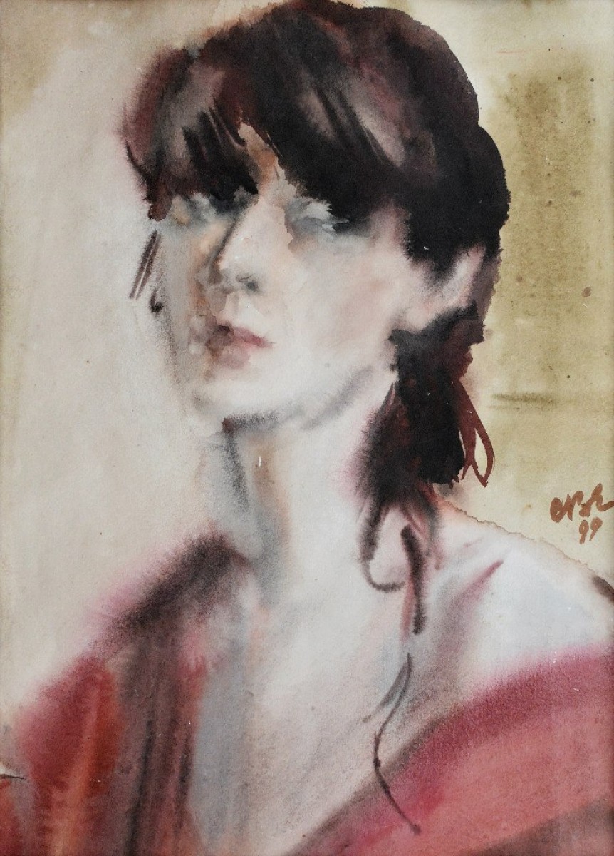 "Portret" by Vladimir Smirnov, acuarelă
