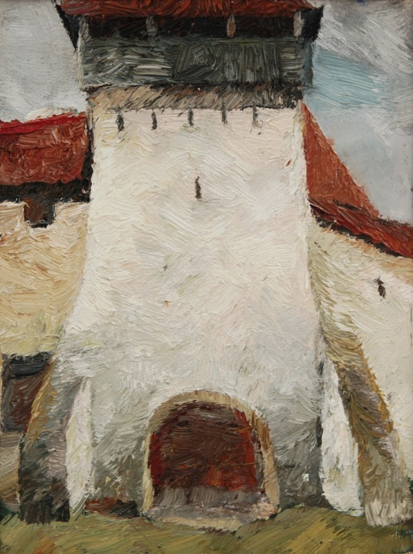"Motiv. Viscri" by Veronica Crețu, 2008, 400x300mm, oil on canvas