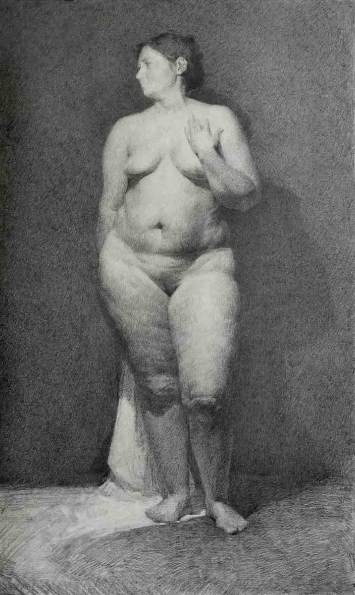 "Nud" by Victor Teslaru, 2015, 1000x600mm, pencil on paper