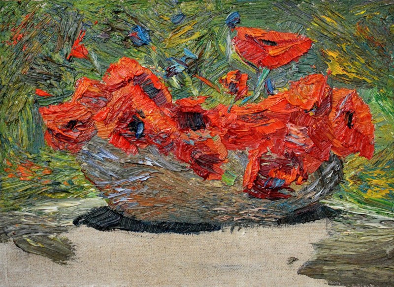 "Natură statică cu flori" by Nicoleta Dabija, 2015, oil on canvas