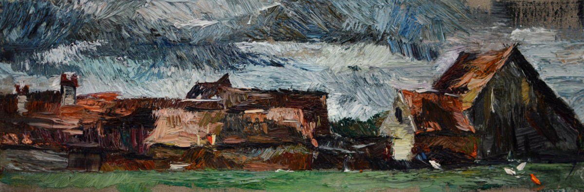 "Painting. Pleinair. Long term" by Nina Apostol, 200x600mm, oil on canvas