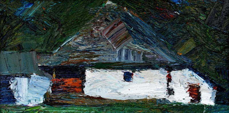 "Motiv. Sibiu" by Alexandru Untilov, 2015, 200x400mm, oil on canvas