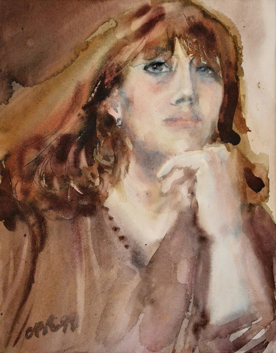 "Портрет" by Владимир Смирнов, акварель