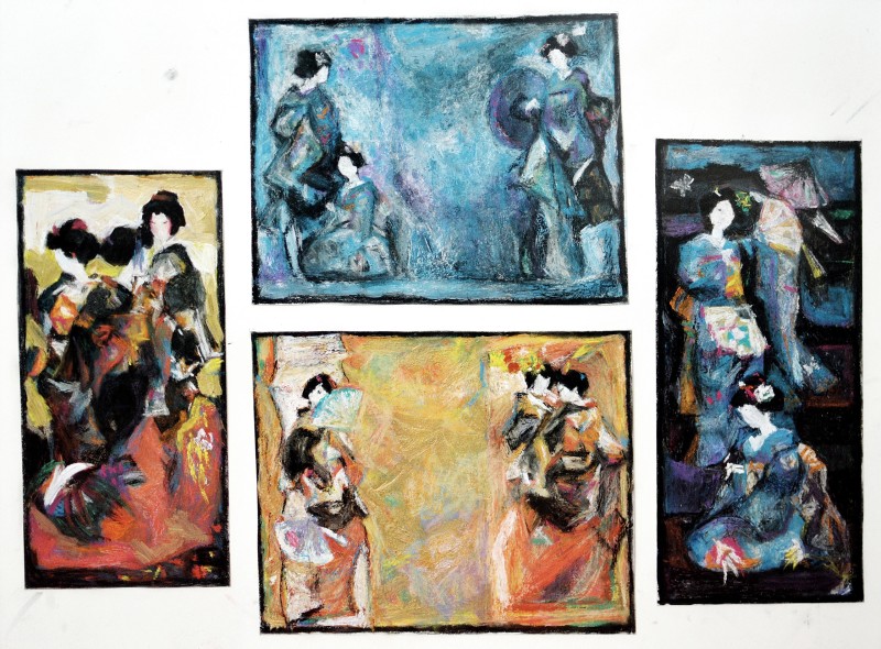 "Căutări către diplomă" by Lina Aminov, 2009, 550x700mm, pastel on paper