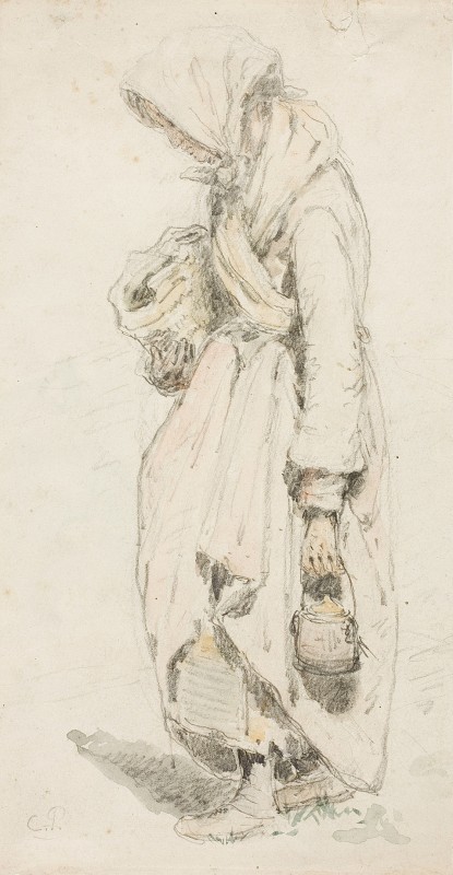 "Drawing. Figure" by Camille Pissarro