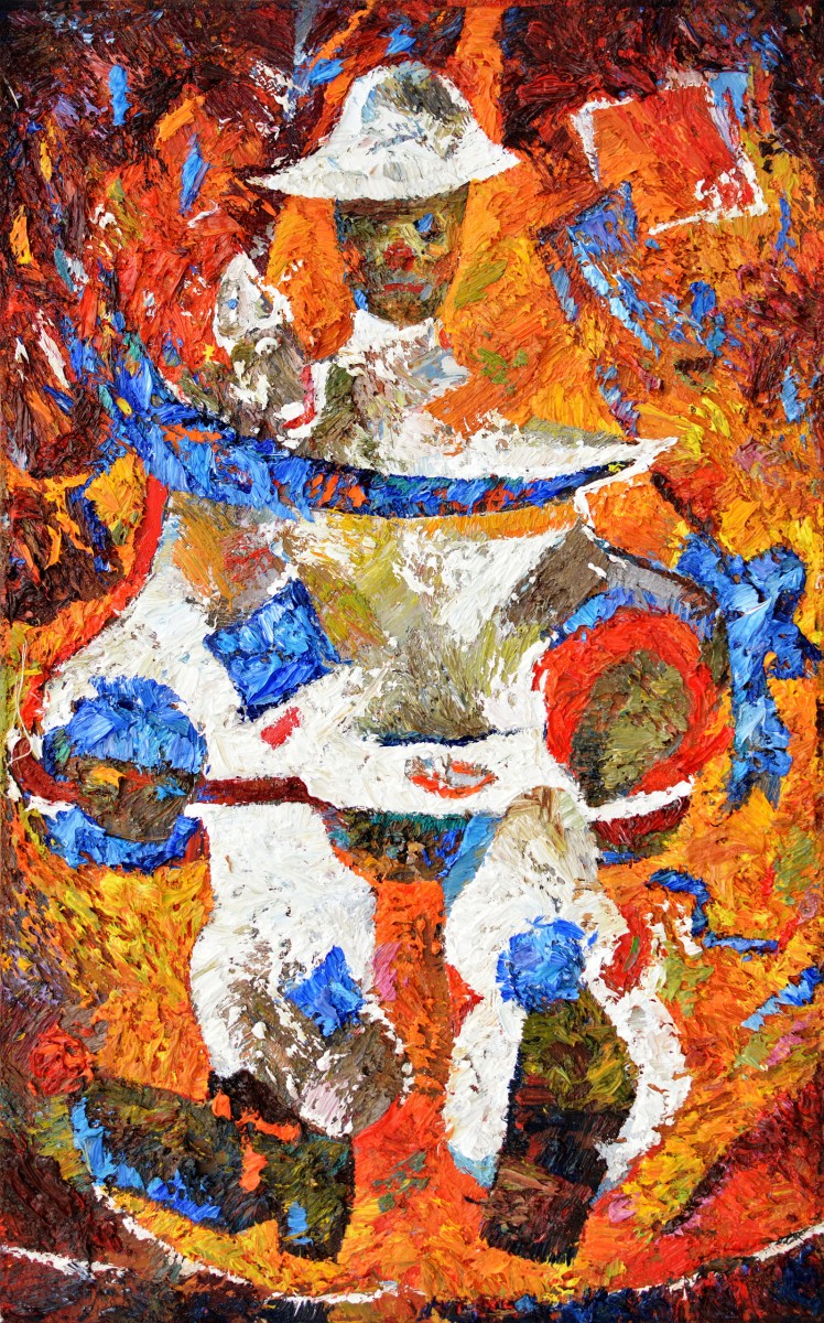 "Composition. Long term" by Maria Manchevici, 680x420mm, oil on canvas