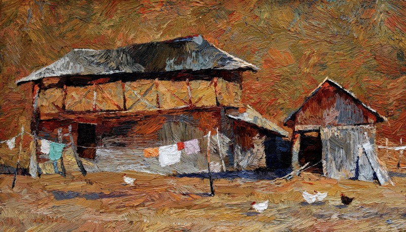 "Painting. Pleinair. Pleinair romania" by Maxim Romaniuc, oil on canvas