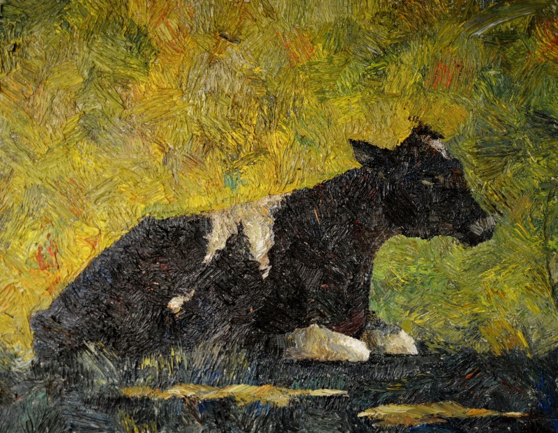 "Studiu. Văcuță" by Cristina Demian, 2016, 320x420mm, ulei pe pânză