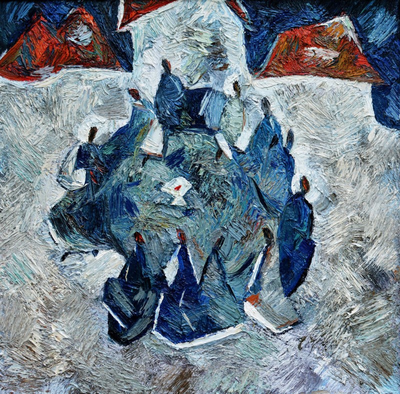 "Compoziție. Istorică" by Vlada Cibuc, 2015, 650x650mm, oil on canvas