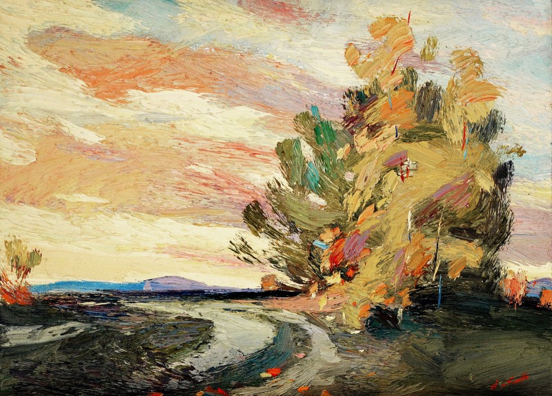 "Landscape. Maramureș" by Anatol Ghimpu, 2000, 450x600mm, oil on canvas