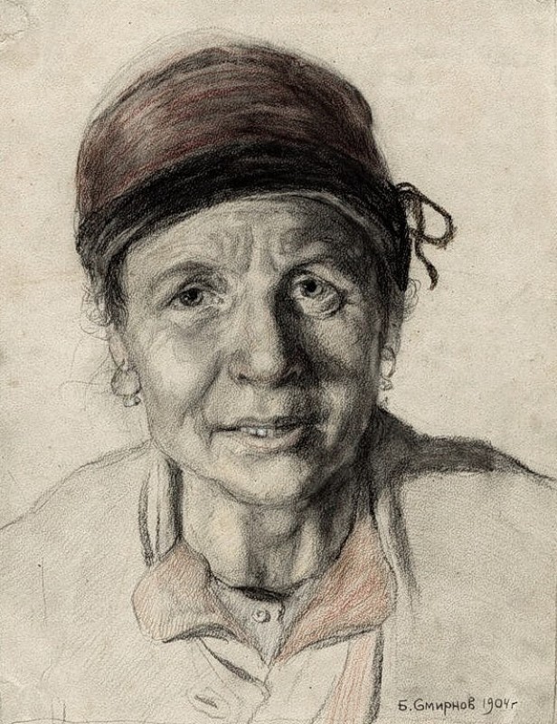 "Drawing. Portrait" by Vasily Sergeyevich Smirnov