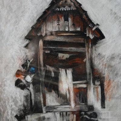 "Drawing. Pleinair. Long term" by Oxana Țip, 450x350mm, pastel on paper