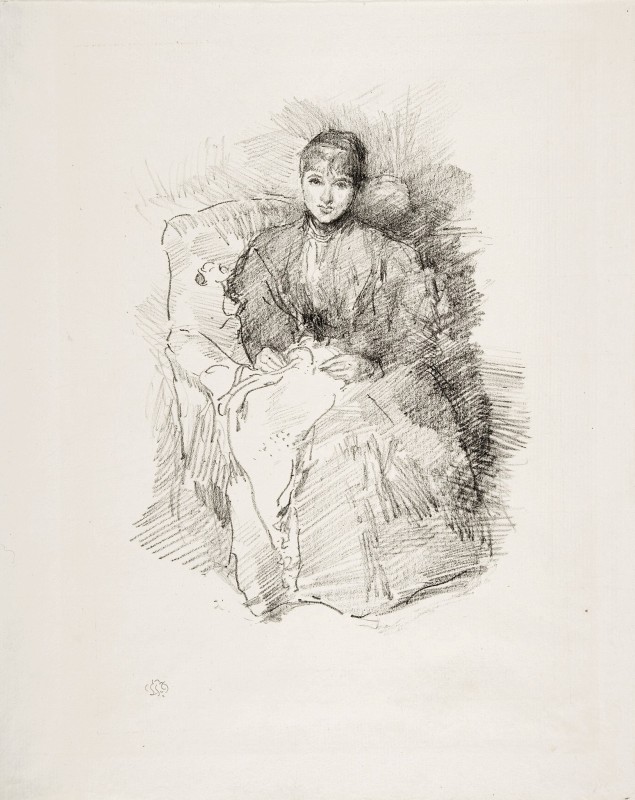 "Desen. Figură / semifigură" by James Abbott McNeill Whistler