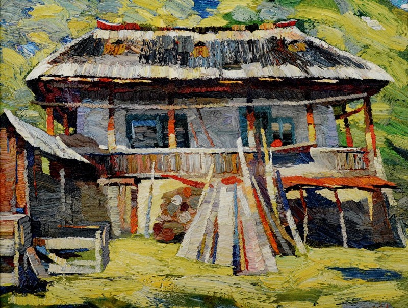 "Casă" by Anatol Ghimpu, 2004, 520x680mm, oil on canvas