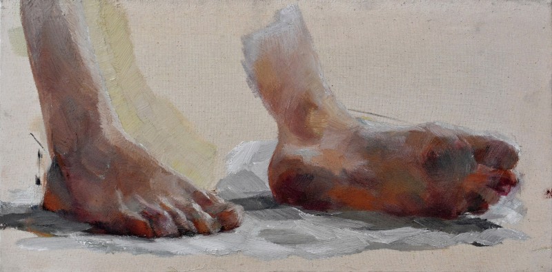 "Laba piciorului" by Ion Golubei, 2015, 300x600mm, ulei pe pânză