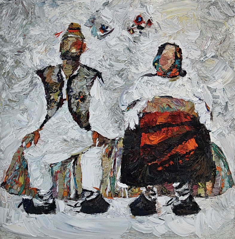 "Painting. Etude. Figure. Long term" by Doina Mîndrean, 400x400mm, oil on canvas