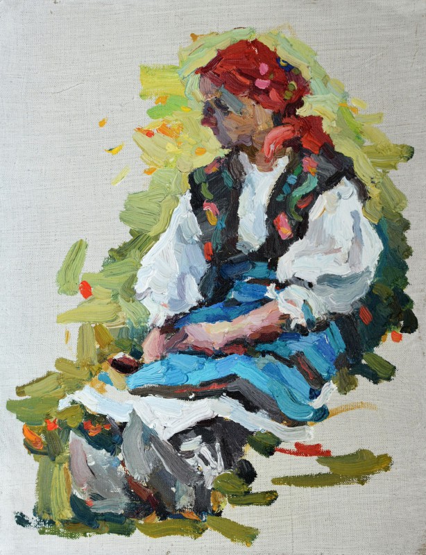"Figură în național. Plein-air" by Cэтэлин Граур, 2016, 420x320mm, масло / холст
