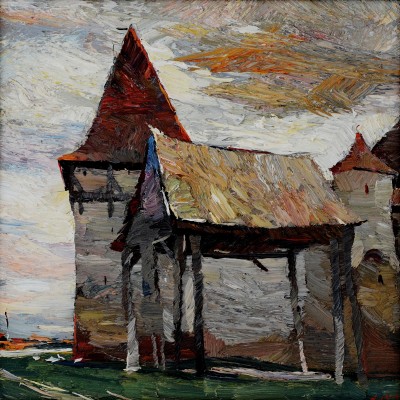 "Etude. Transilvania" by Anatol Ghimpu, 2005, 420x420mm, ulei pe pânză