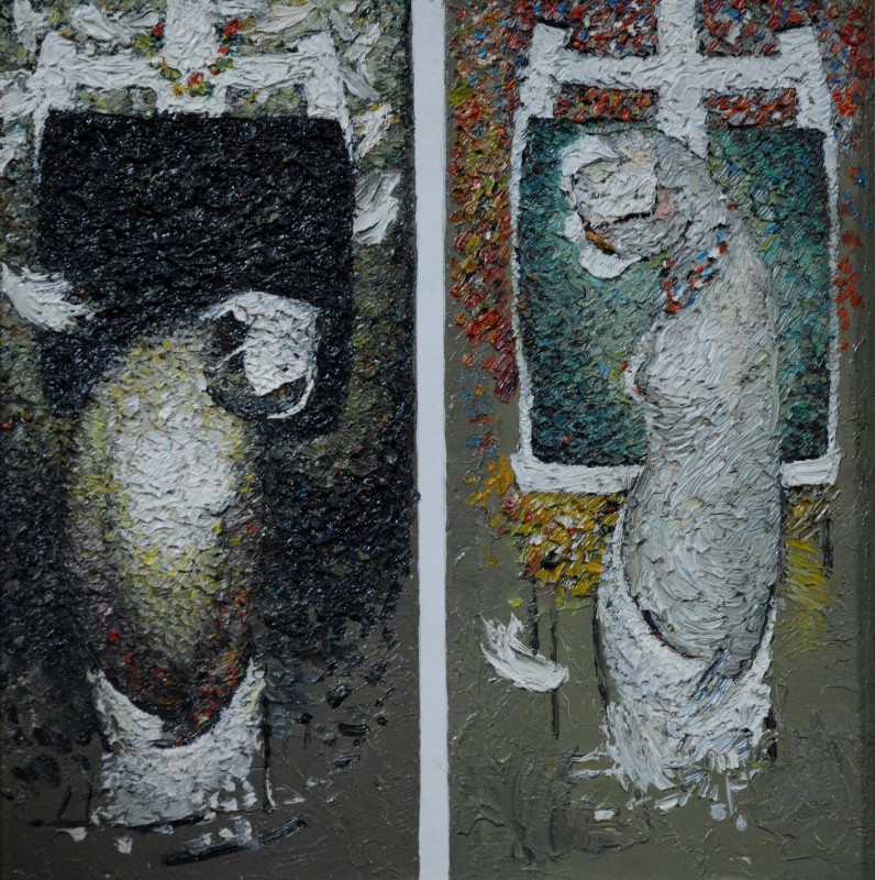 "Studii către diplomă" by Carolina Leagul, 2014, 300x300mm, oil on canvas