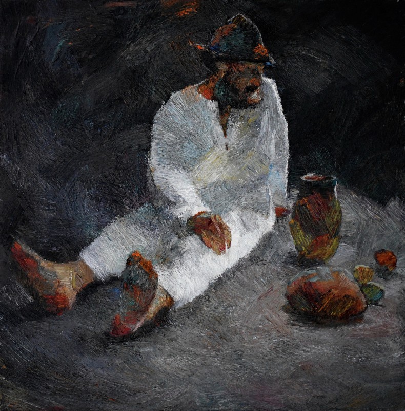 "Figură tematică" by Ion Golubei, 2016, 800x800mm, ulei pe pânză