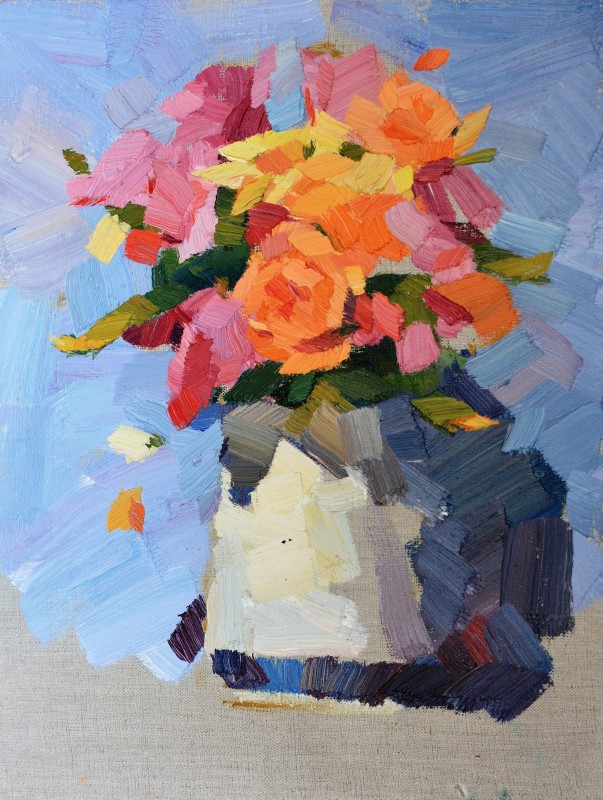 "Studiu flori" by Cэтэлин Граур, 2016, 420x320mm, масло / холст