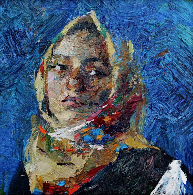 "Painting. Etude. Portrait. Long term" by Nina Apostol, 300x300mm, oil on canvas