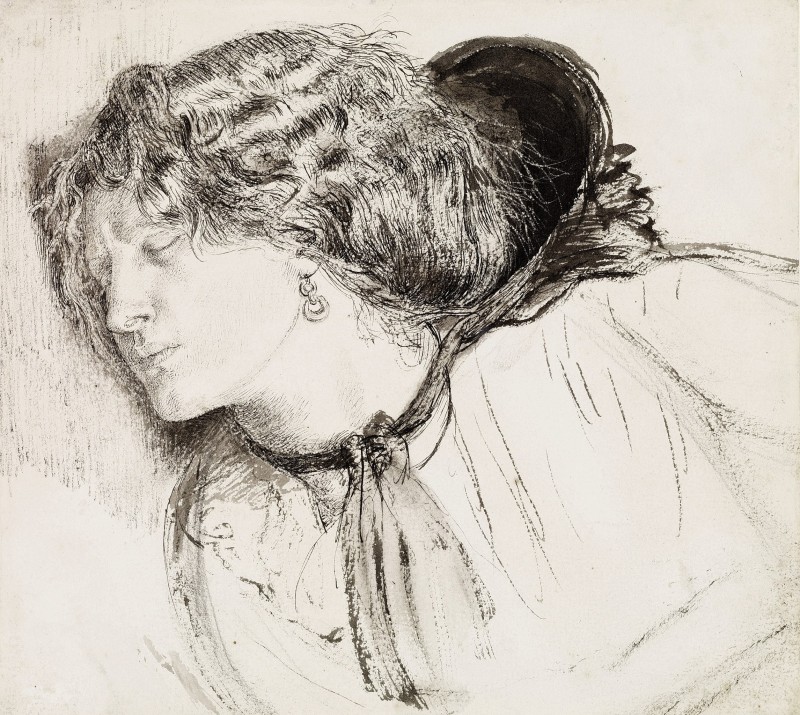 "Drawing. Portrait" by Dante Gabriel Rossetti