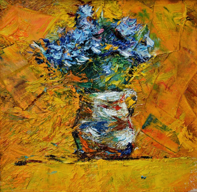 "Studiu. Flori" by Doina Mîndrean, 2018, 300x300mm, ulei pe pânză