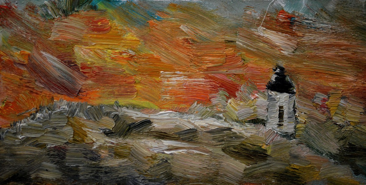 "Peisaj. Butuceni" by Ariadna Cazarinov, 2017, oil on canvas