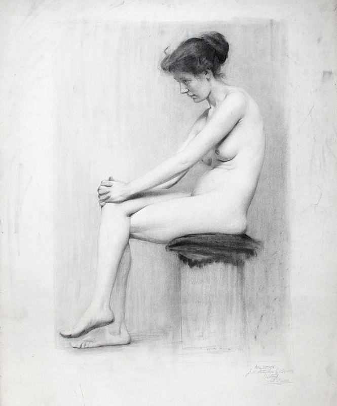 "Drawing. Nude" by Frank O. Salisbury