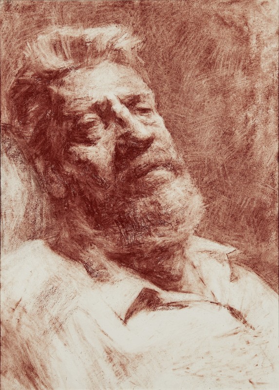 "Portret" by Pavel Grosu, 2009, 400x300mm, sanguine on paper