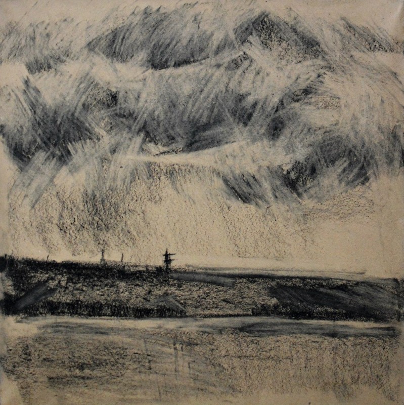"Drawing. Landscape. Pleinair. Pleinair moldova" by Maia Doina, oil on canvas