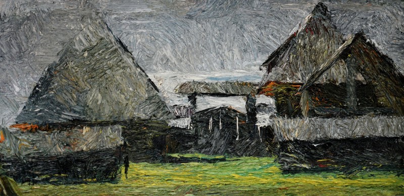 "Studiu. Sibiu, museum ASTRA" by Ion Golubei, 2015, 300x600mm, ulei pe pânză