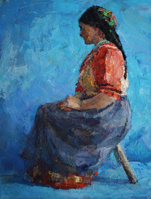 "Figură" by Cristina Sîrbu, 2017, 700x600mm, oil on canvas