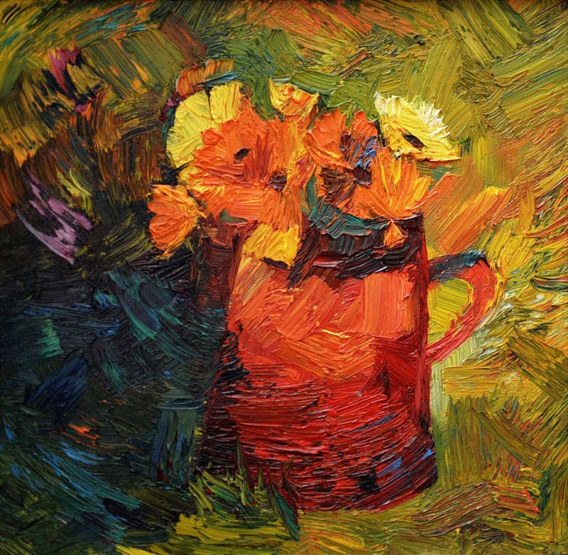 "Studiu. Flori" by Dumitrița Znaida, 2016, 300x300mm, ulei pe pânză