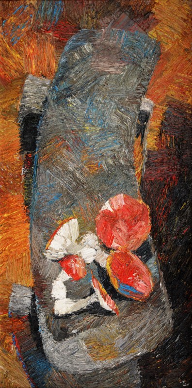 "Still life. Sibiu, museum ASTRA" by Ion Golubei, 2016, 600x300mm, oil on canvas