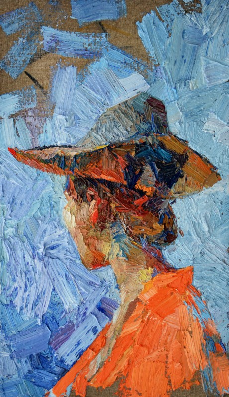 "Studiu. Portret" by Ștefan Mocanu, 2019, 520x300mm, ulei pe pânză