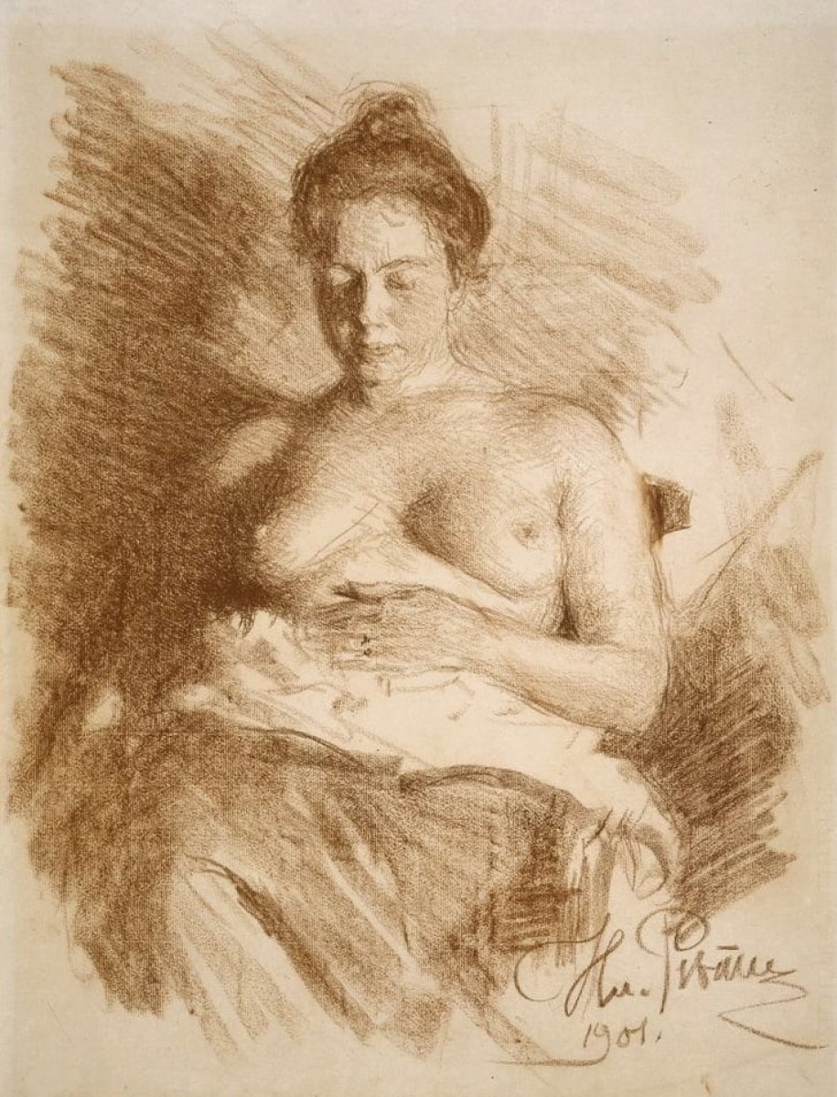 "Drawing. Nude" by Ilya Efimovich Repin
