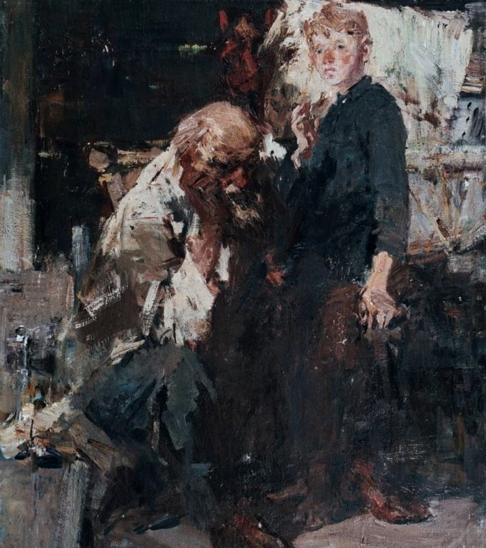 "Composition. Self-portrait" by Evsey Evseevich Moiseenko