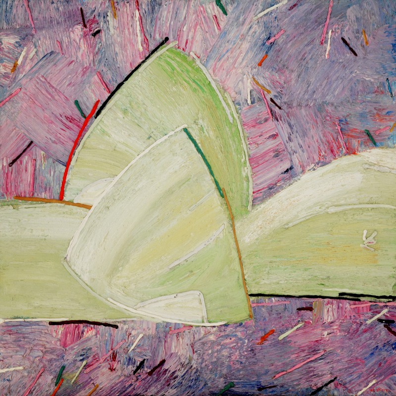 "Запах ёжика. Утро" by Anatol Ghimpu, 1996, 733x733mm, ulei pe pânză