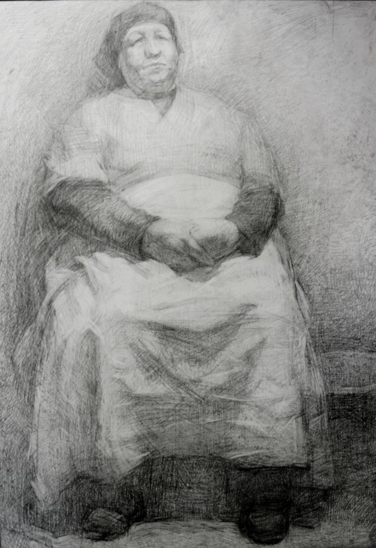 "Figură" by Александру Унтилов, 2014, 700x500mm, карандаш / бумага