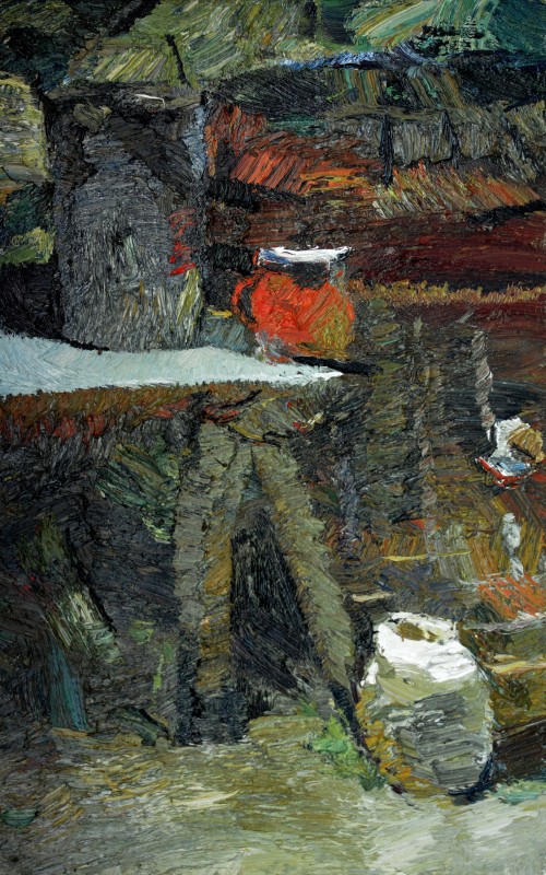 "Natură statică. Plein-air" by Лина Аминов, 2004, 680x420mm, масло / холст