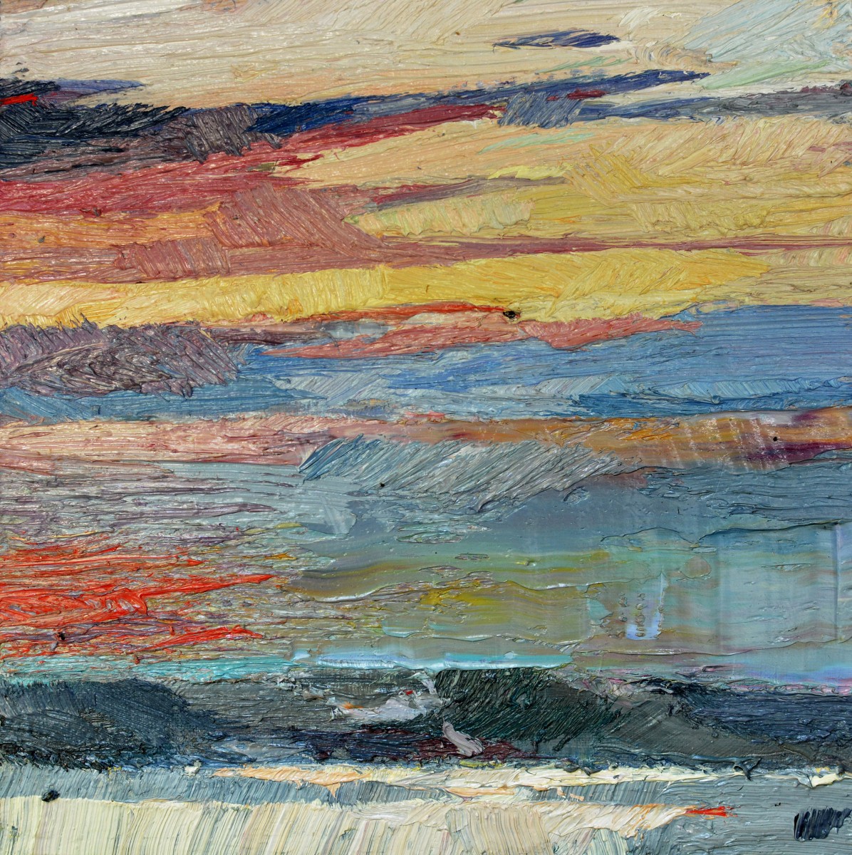 "Studiu. Cer" by Carolina Leagul, 2015, 300x300mm, oil on canvas