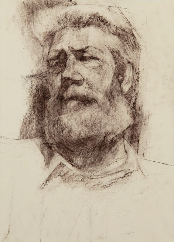 "Portret" by Petru Botnarenco, 2009, 400x300mm, Russian sauce on paper