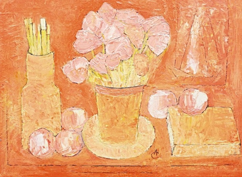 "Painting. Flowers" by Alexandru Ciucurencu, oil on canvas